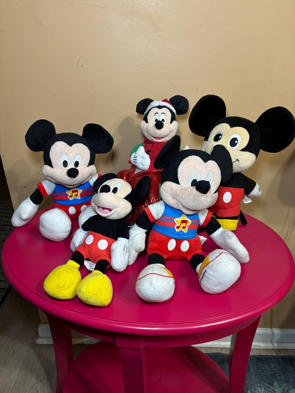 Disney Mickey Mouse Plush Collection - Black, Red, Yellow, White, Blue